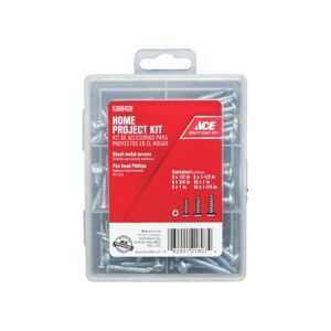 Ace 94-Piece Phillips Pan Head Sheet Metal Screw Kit Silver Ace 94-Piece Phillips Pan Head Sheet Metal Screw Kit Silver